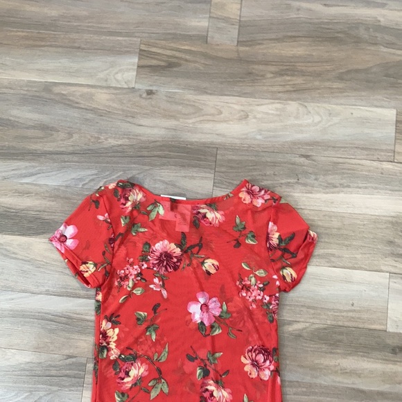 NWT sheer floral print bodysuit juniors size M - Picture 11 of 16